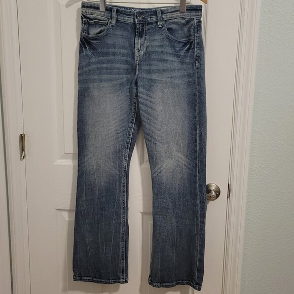 TK Axel Brand Stretch Bootcut Denim Jeans Distressed Youth Size 20 - Picture 1 of 9